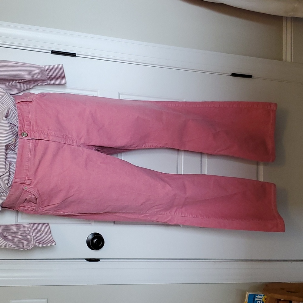 Pink corduroy boot leg pant